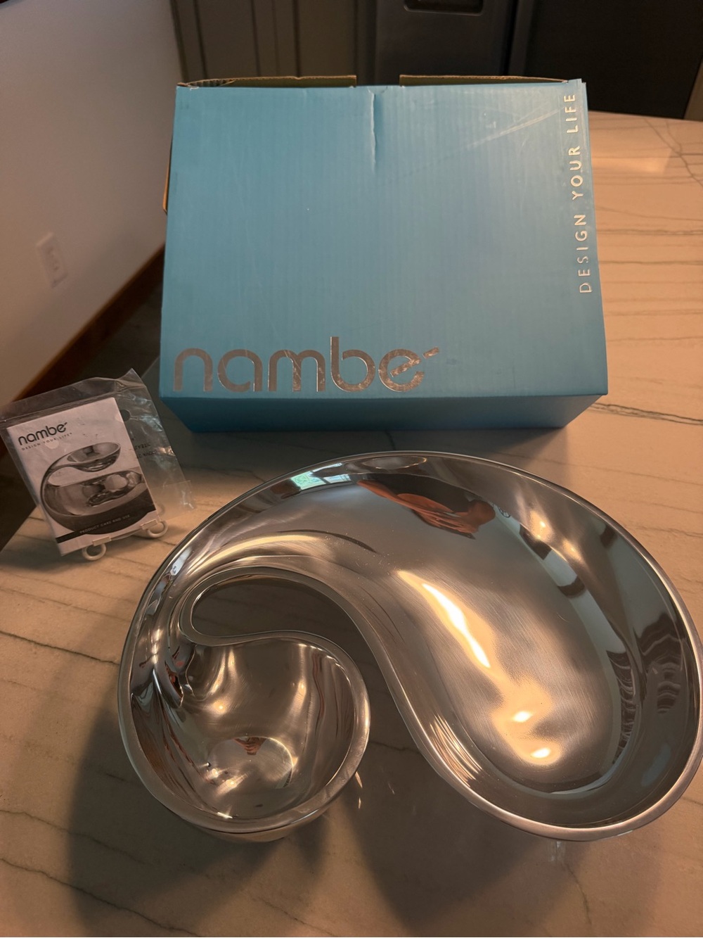 Nambe Silver Sculptural Double Dish Vanity Tray